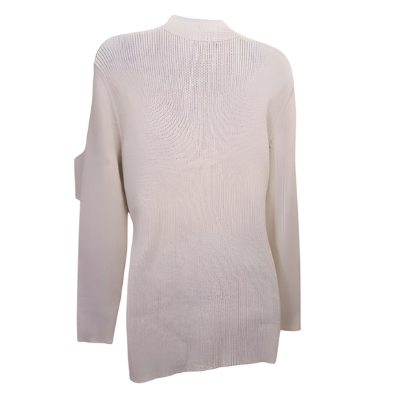 Lauren Michelle Cream Sweater with Embellished Neckline Size Large - Picture 2 of 10